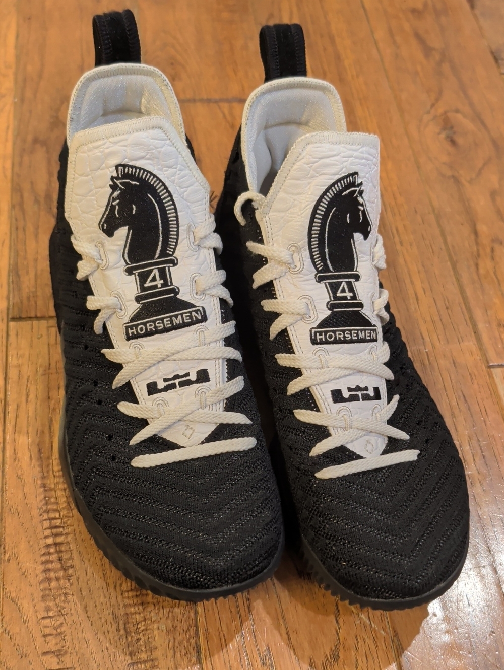 Nike LeBron 16 4H 'Horsemen' Men's Black & White Athletic Promo Sample Sneakers